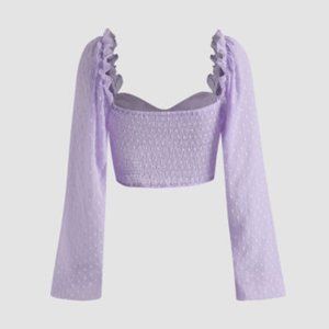 Solid Ruffle Trim Shirt Top